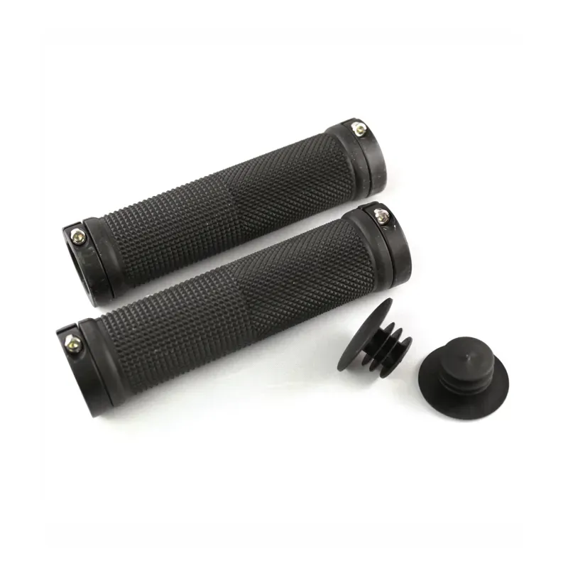 Clarks Vice Lock-On Handlebar Grip w/Anodised End in Black